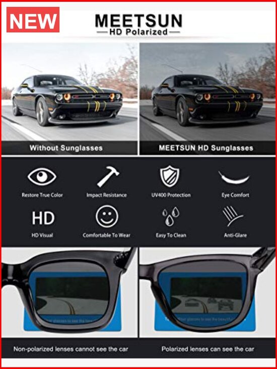 Retro Trendy Polarized Sunglasses UV Protection for Women Men Wrap Around Square